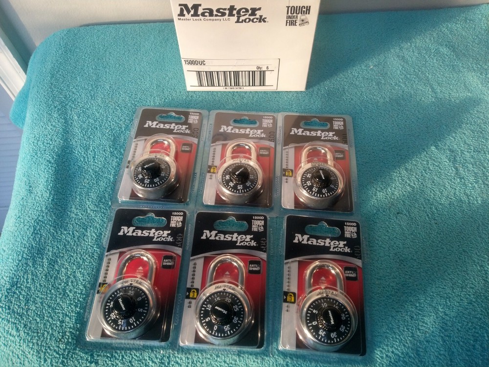 Master Lock 1500 D 6 Pack Combination Padlock Brand New in Box