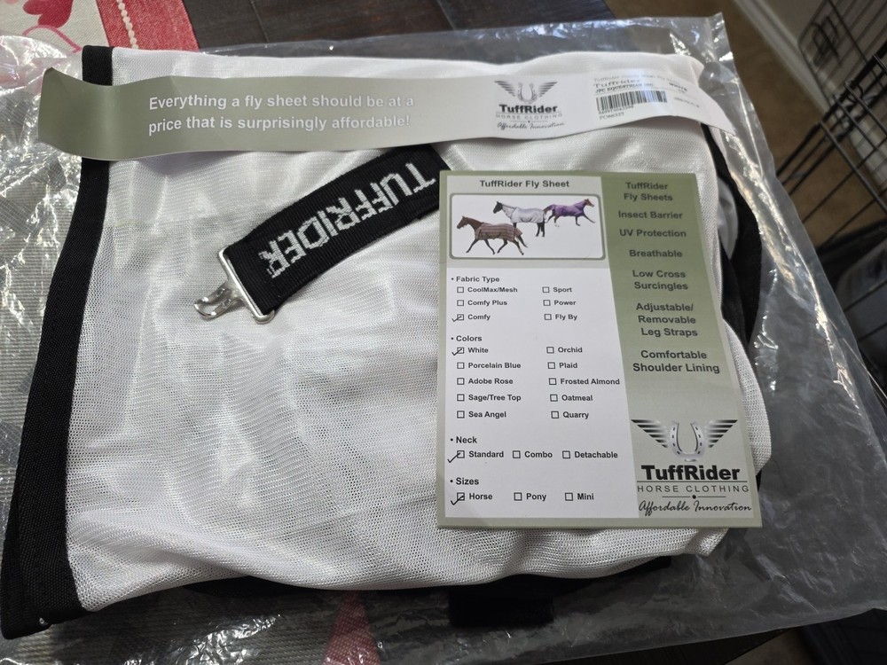 TuffRider Comfy MESH Fly Sheet 48 White