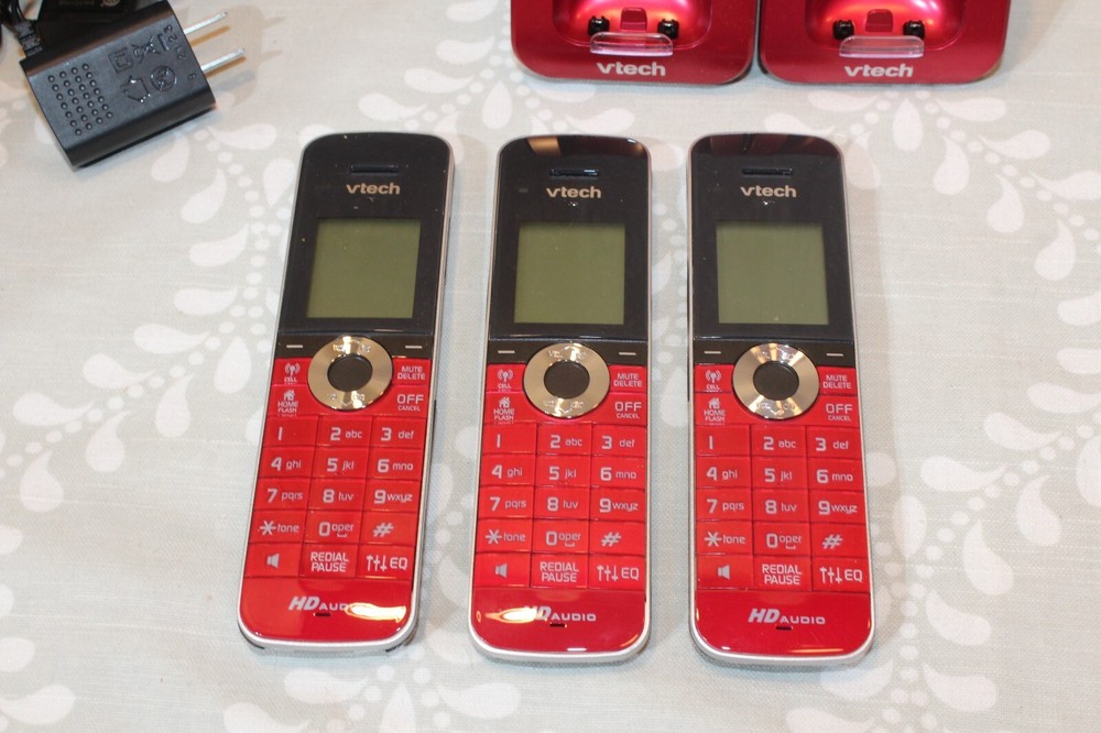 VTech DS6421-3 DECT 6.0 Cordless Digital Answering Machine Bluetooth RED A+++