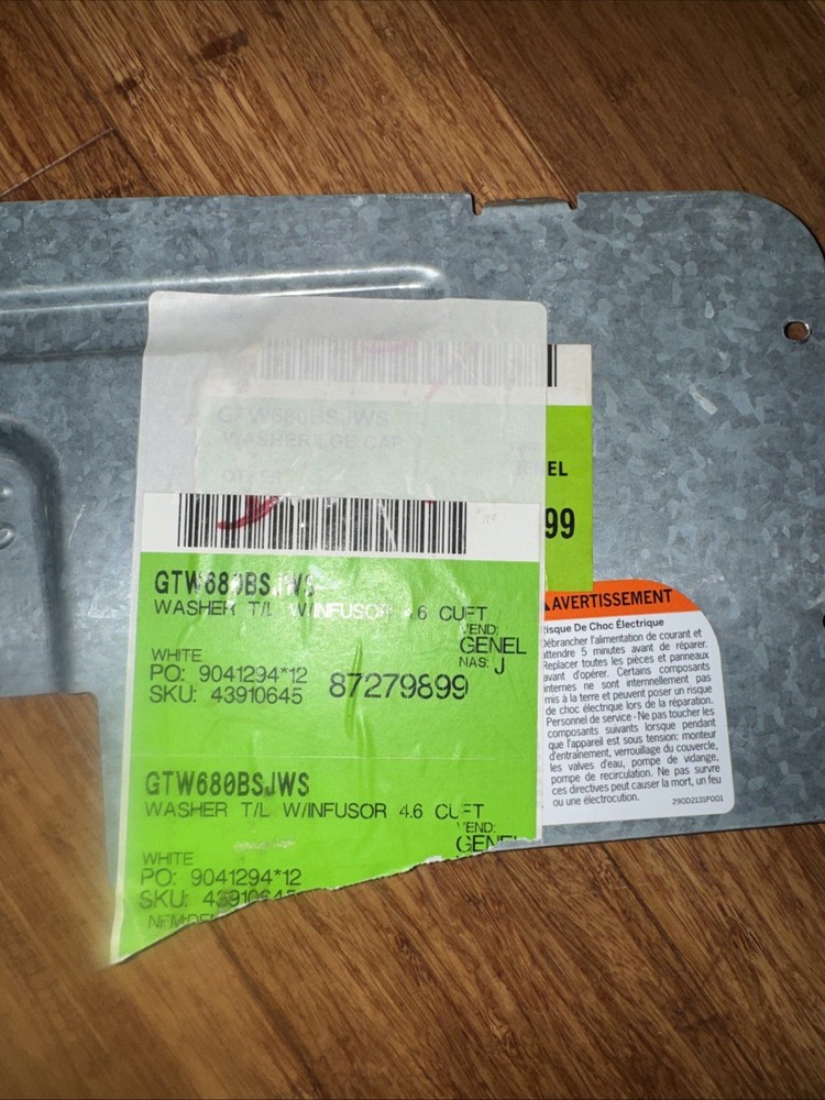 GE Washer: Control Panel Rear Cover (GTW685BP)