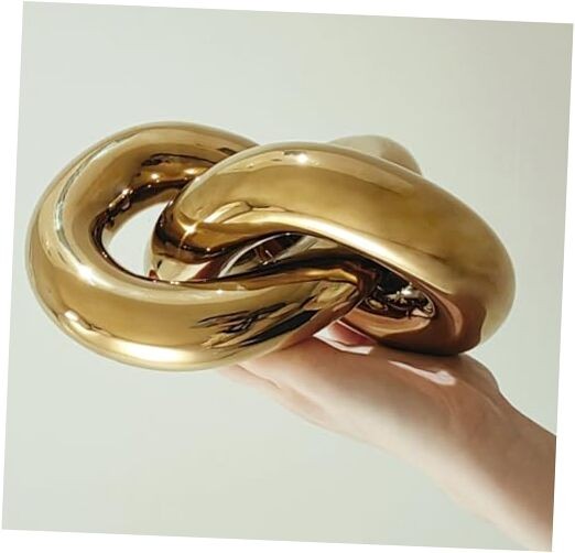 Ceramic Knot Décor Coffee Table Decor, Multi-Angle Abstract Geometric Gold
