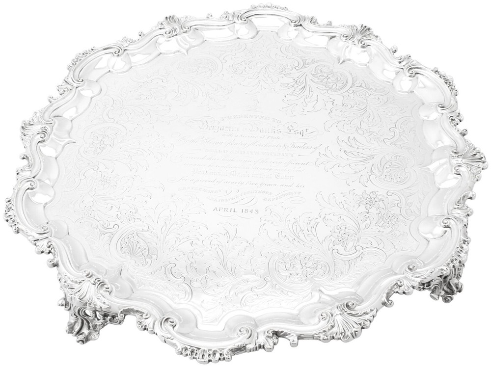 Antique Victorian Sterling Silver Salver