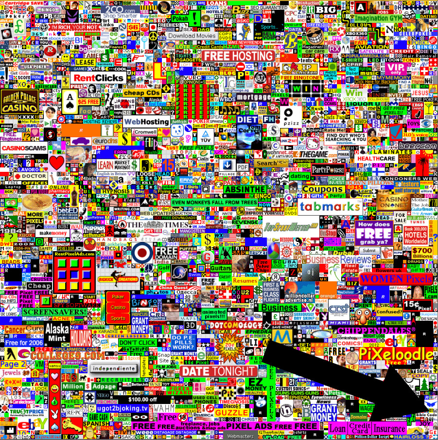 100 Pixels on MillionDollarHomepage.com linked to Tomtomtucker.com