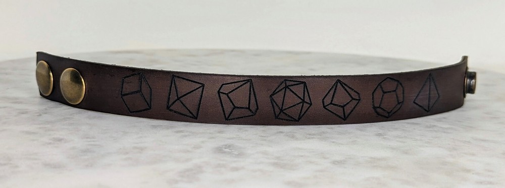 DnD Dice Leather Bracelet
