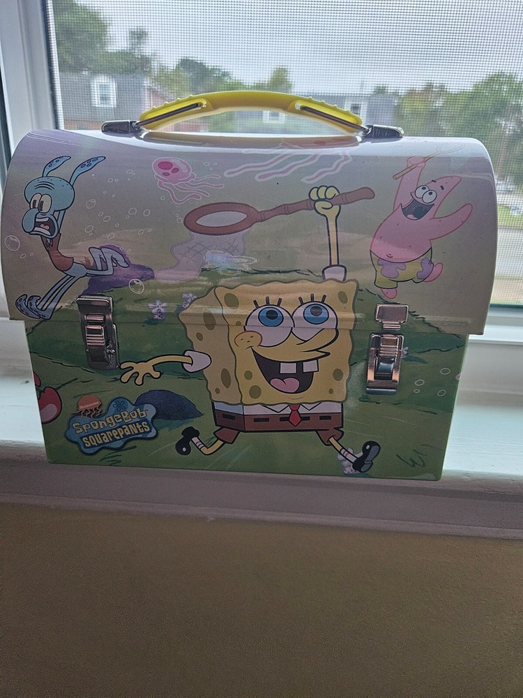 SpongeBob SquarePants Tin Dome Lunch Box 2002 Viacom