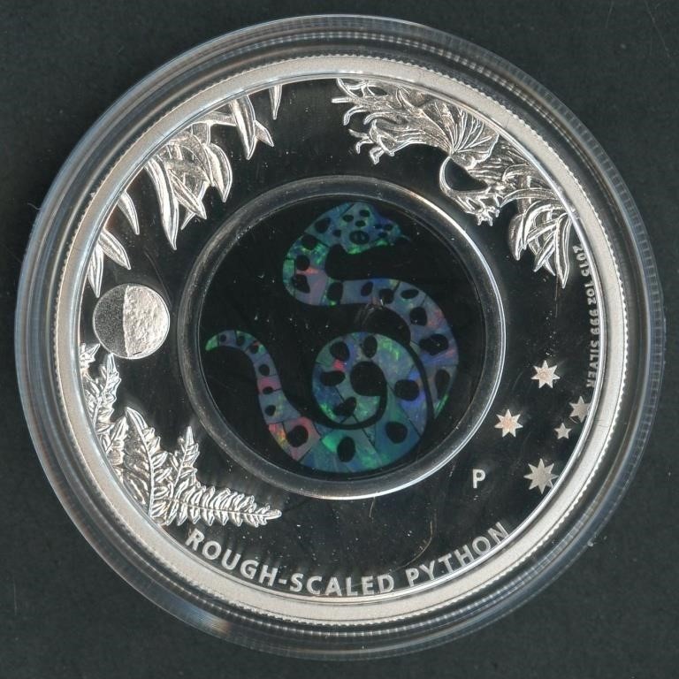 Australian Opal Series - Rough Scaled Python 2015 Silver Proof Coin w/ Full OGP
