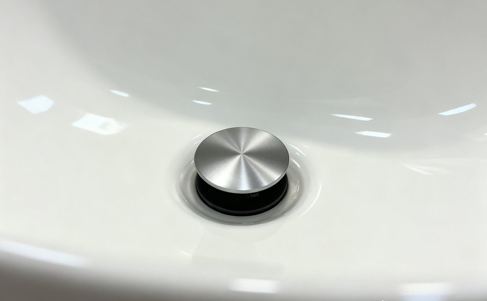 Mainstays Satin Nickel Push Pop-Up Drain Overflow