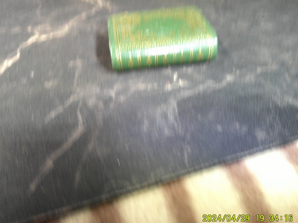 Antique Pocket Match Holder Safe Box Painted LIBRARY BOOK