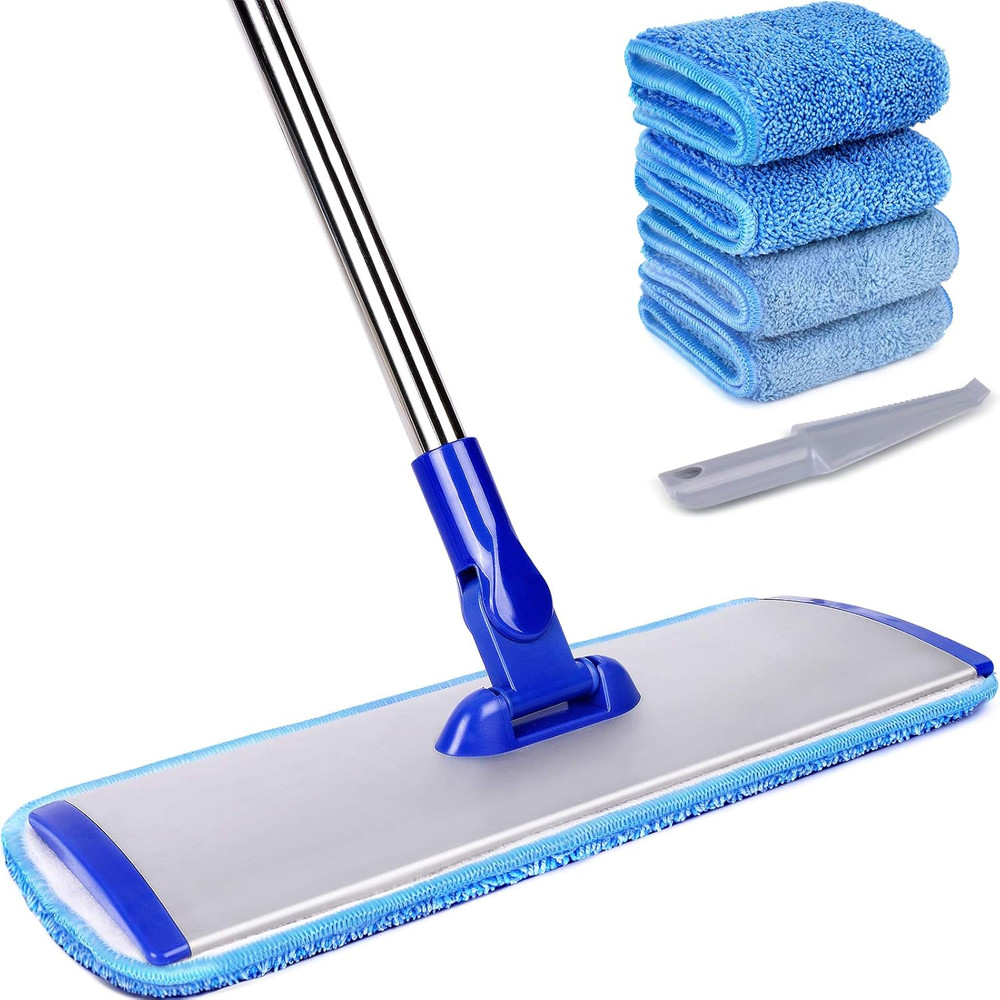 18" Microfiber Mop Cleaning System w/ 4 Pads