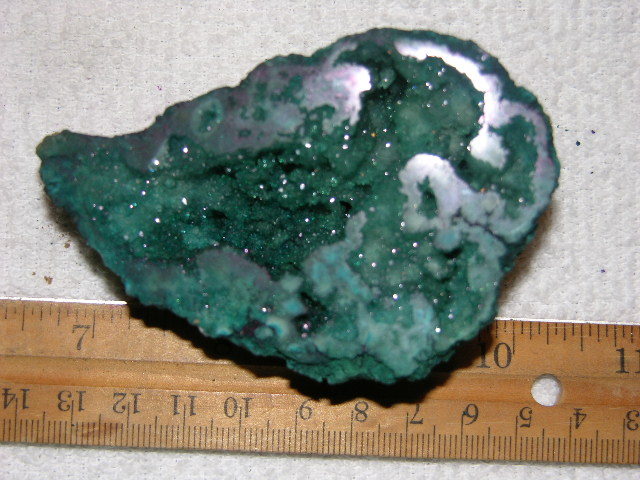 Geode cut & polished half with colored crystal center 3.5 inch E85