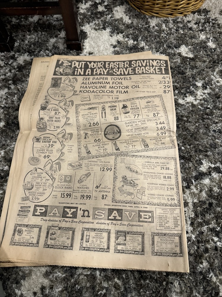 seattle times newspaper April 3, 1968