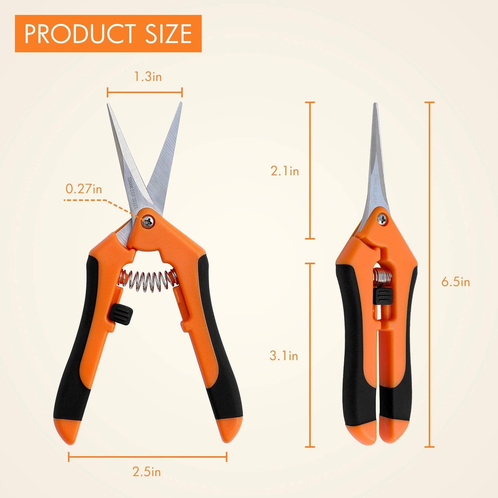 2-Pack 6.5'' Hand Pruner Pruning Shear, Functional Garden Scissors Cutter wit...
