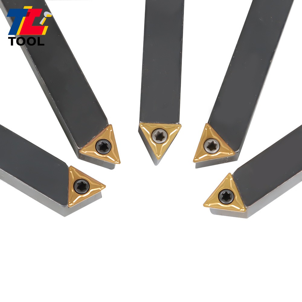 5-Pcs 3/8" Carbide Indexable Turning Tool Lathe Tool Bit With Carbide Inserts
