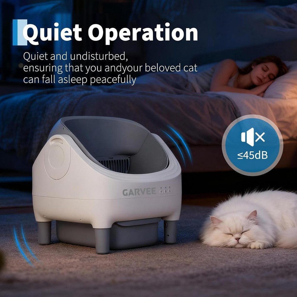 Self Cleaning Litter Box, Open-Top Automatic Cat Litter Box with APP Control