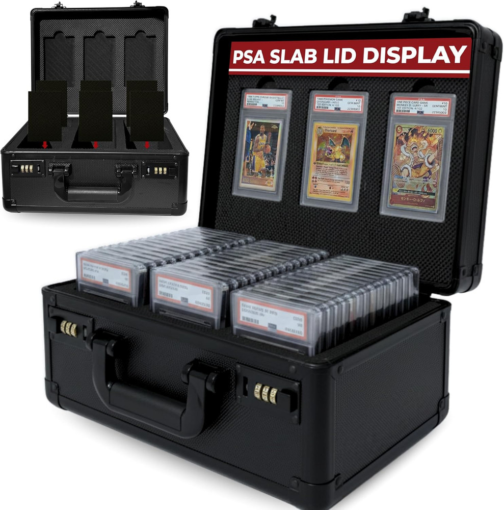 Graded Card Case – Durable PSA Slab Case with Combination Lock – 3 Row Graded Ca