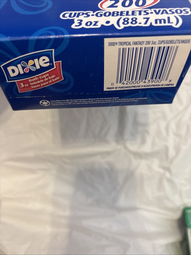 Vintage Dixie Discontinued Ocean Fish 3oz Bath Cup Refill Open Box Approx 80 Cup