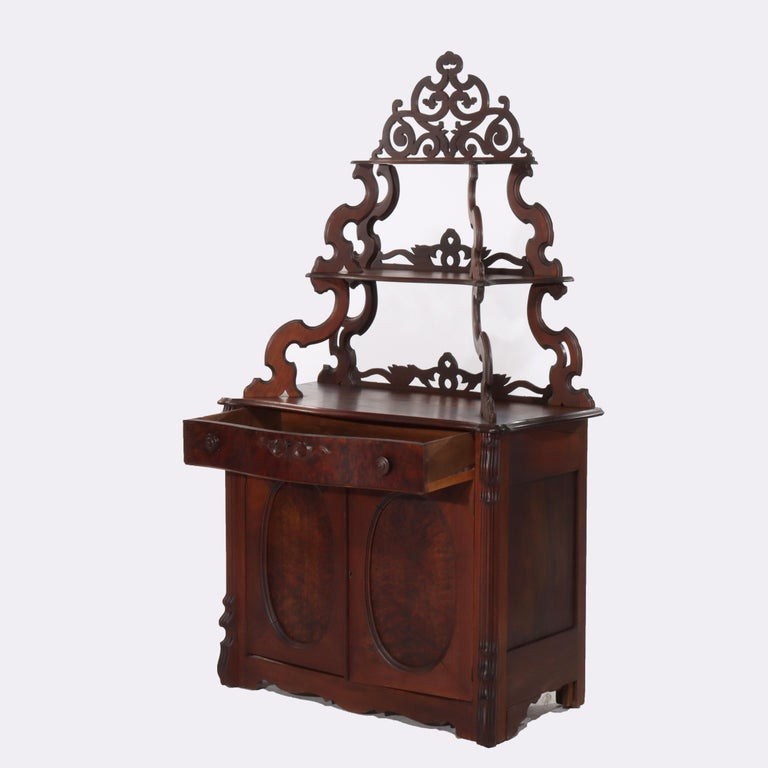 Victorian Walnut & Burl Etagere Server C1880