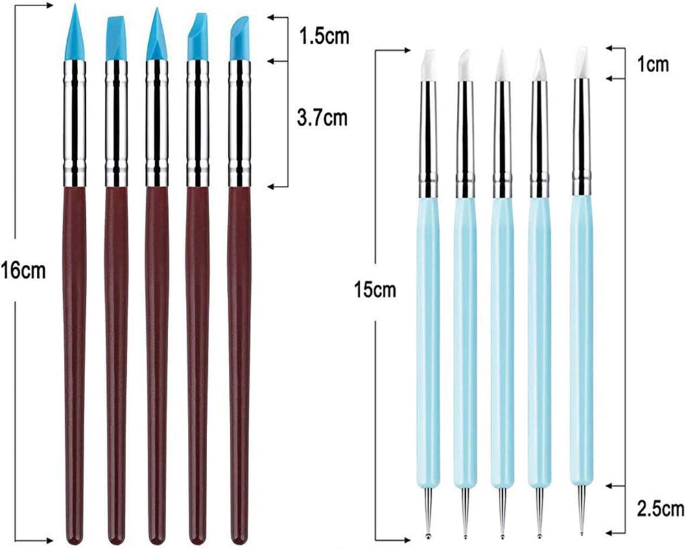 Silicone Clay Sculpting Tool - 10Pcs Modeling Dotting Tool for Pottery Craft