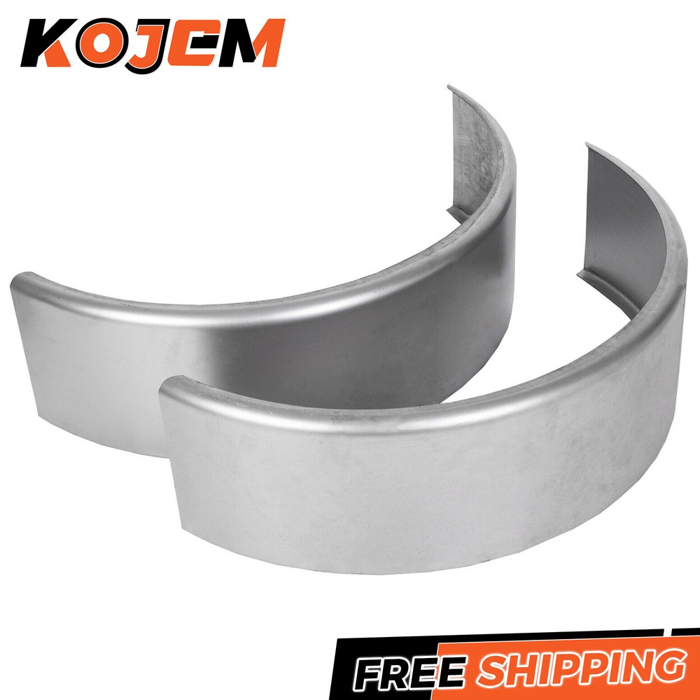 Pair of Steel Round Single Axle Trailer Fenders & Backs For 14" 15'' 16" Wheel