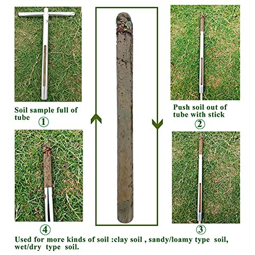 Soil Sample Probe 12 Inch with T Handle, Soil Sampler Tool, Soil Test Kit,