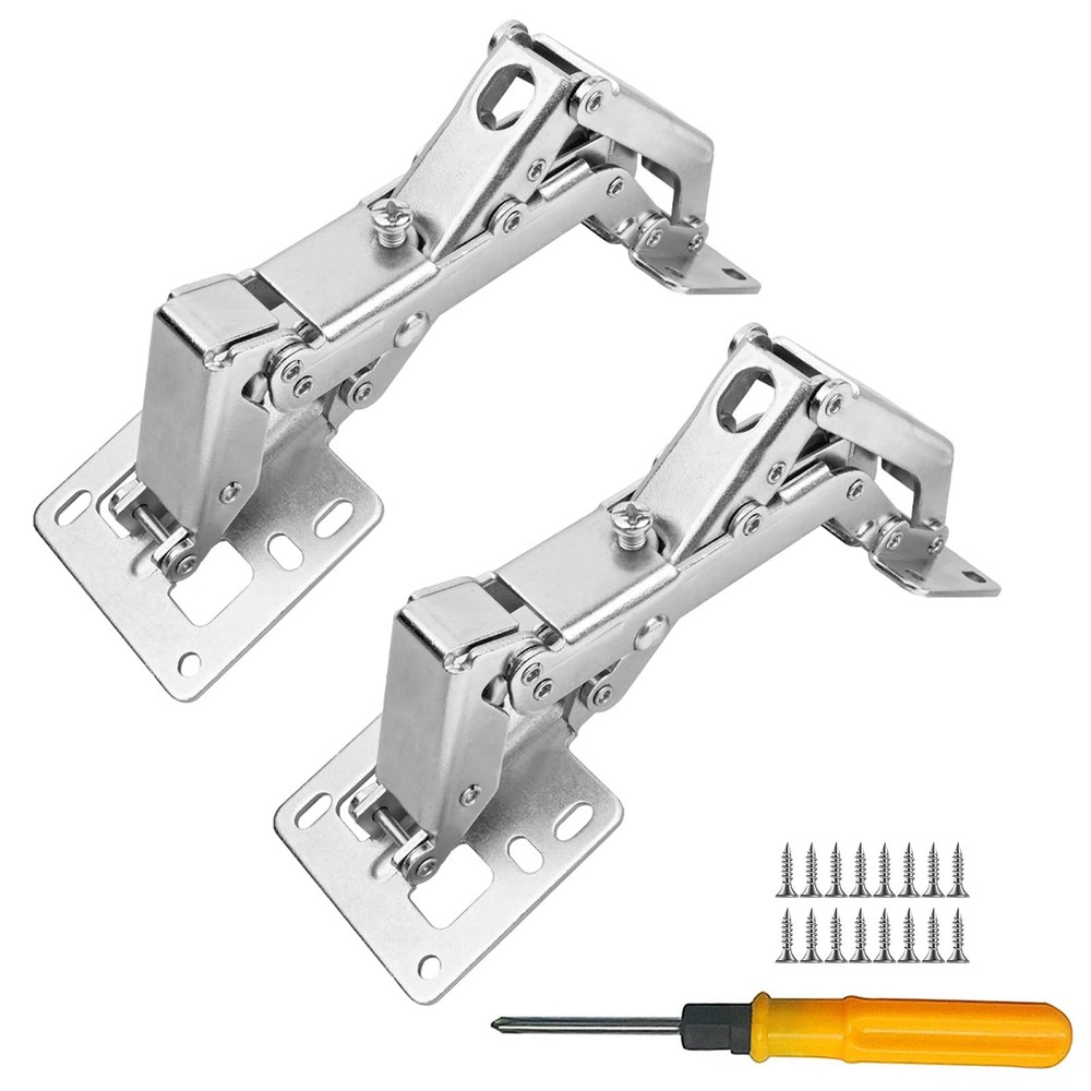 Jiaxitek 2-Pack 170 Degree Hidden Hinges, Hydraulic Adjustable Surface Mount ...
