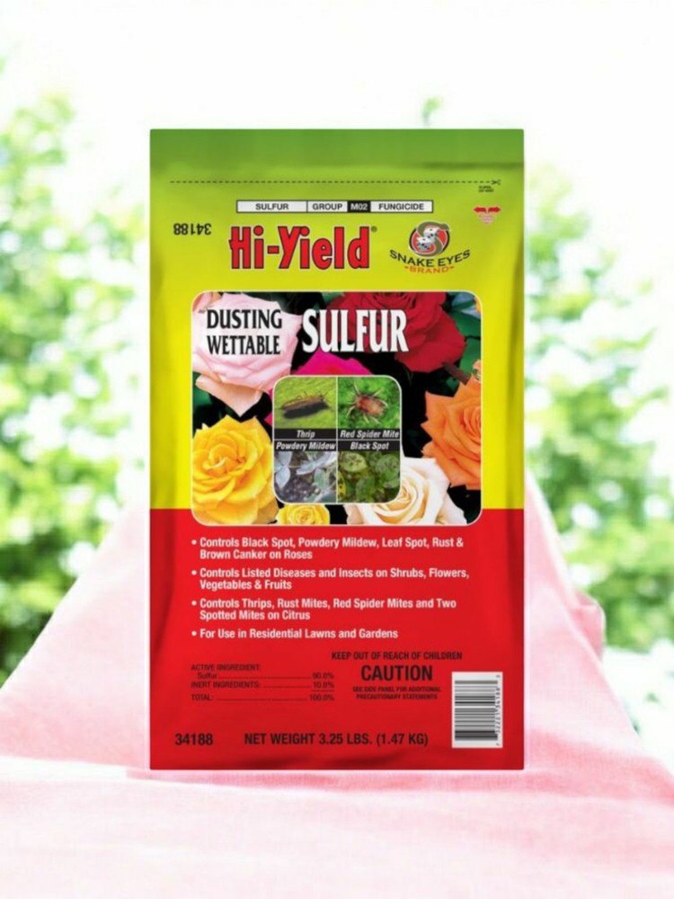 Hi-Yield Dusting Wettable Sulfur Control Thrip Mite Mildew Black Spot NEW