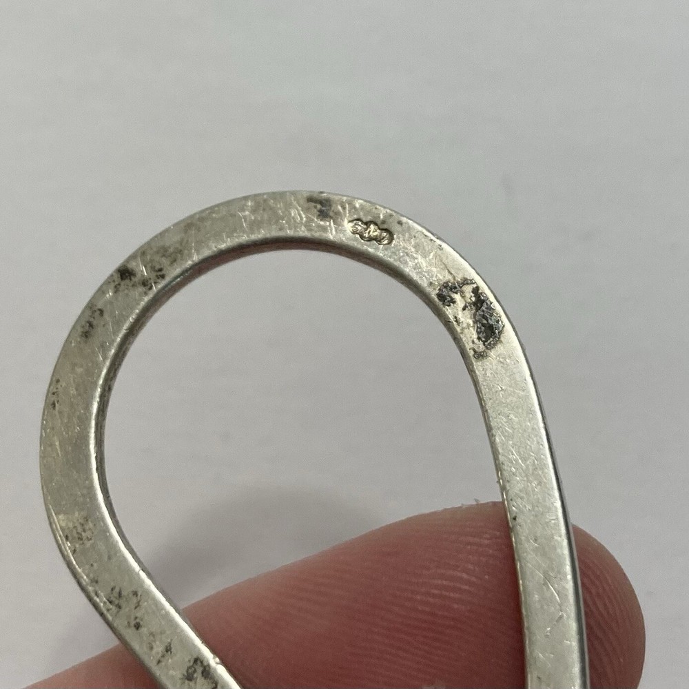 VINTAGE EGYPTIAN .800 800 SILVER KEYCHAIN ARABIC SCRIPT 4 3/8” 17 GRAMS