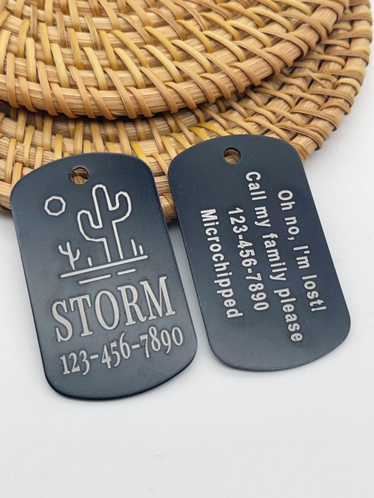 Pawtographize Dog Cat ID Tags Personalized Pet Name Tags Engraved Customized
