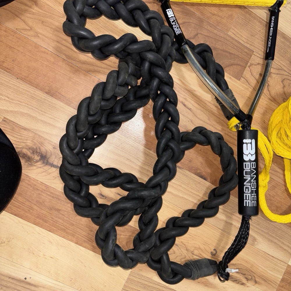 Banshee Bungee with Handle Grip, Black/Yellow 10ft black rope