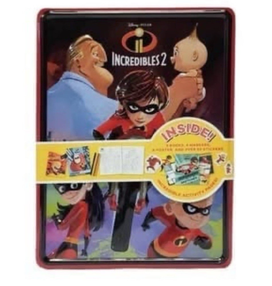 New Incredibles Tin Collectible Activity Set. Ages 3+