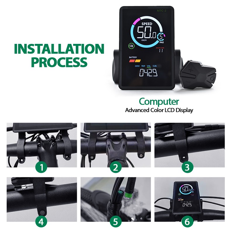 Compact Waterproof M7C-2 Ebike SM/Waterproof Display with UART 2 Display