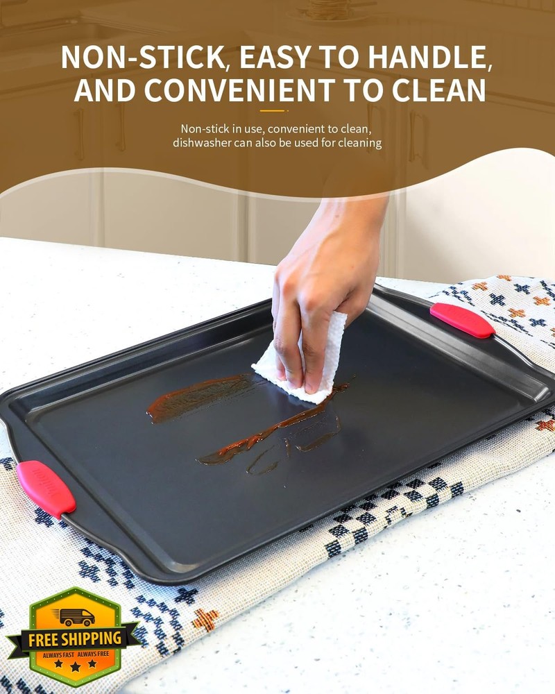 Ymiton 34pc Bakeware Set Nonstick Silicone Handles