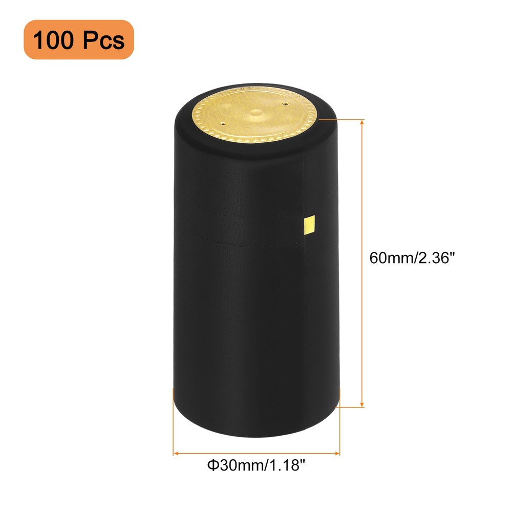 100Pack Heat Shrink with Tear Tab Wine Shrink Cap 30x60mm