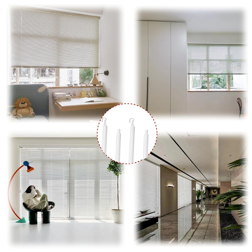 2 Set 24Inch Blind Wand Replacement with Hooks, Curtain Rod Replacement with ...