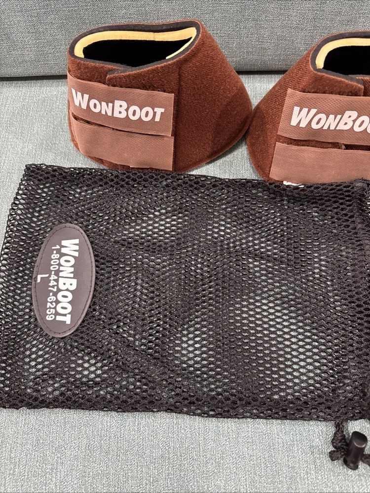 WonBoot Tuff Boot Bell Boots Large L Brown Set/Pair With Mesh Bag - Light Use