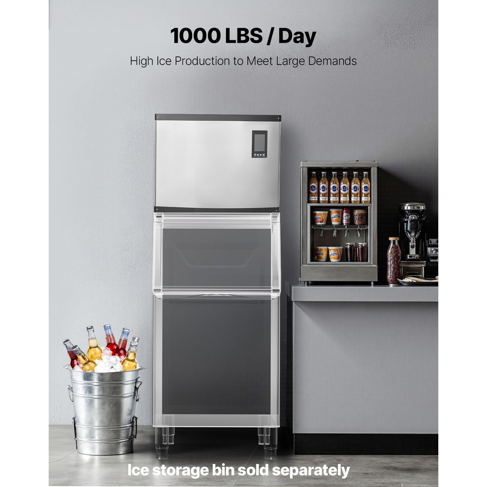 Uimoso Commercial Ice Maker Machine - 1000 lbs/Day with Self-Cleaning Function