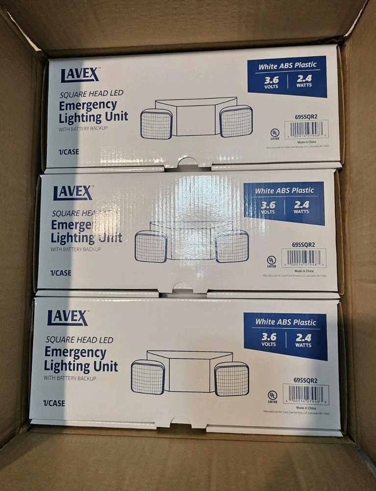 6 Pack LED Emergency Exit Light Adjustable 2 Head With Battery Back-up UL 924