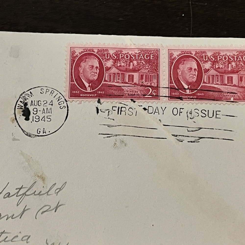 ERROR 1945 WARM SPRINGS GA FIRST DAY COVER WITH DEFECTIVE MACHINE CANCEL