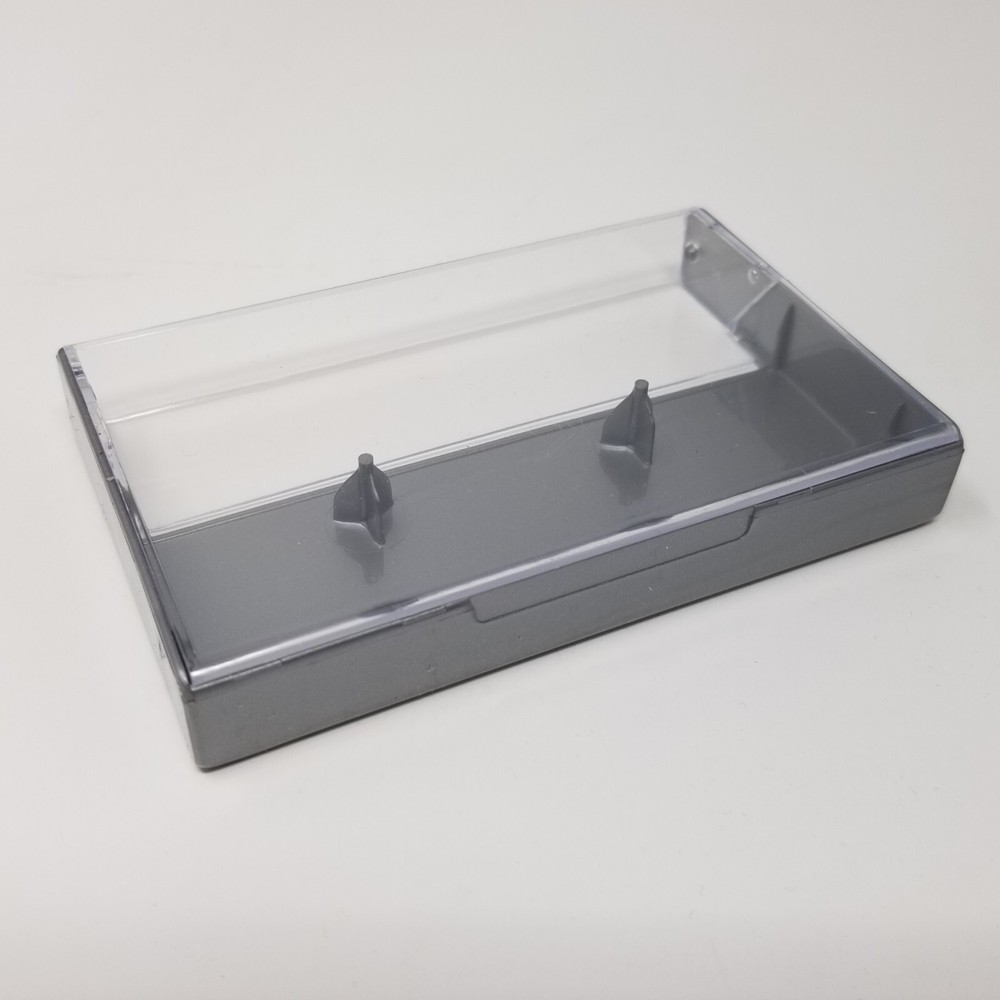 5 Cassette Tape Cases: Clear Front + Silver Solid Back - Plastic