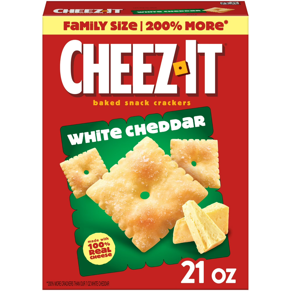 Cheez-It White Cheddar Cheese Crackers, Baked Snack Crackers, 21 oz - 2 Pack.