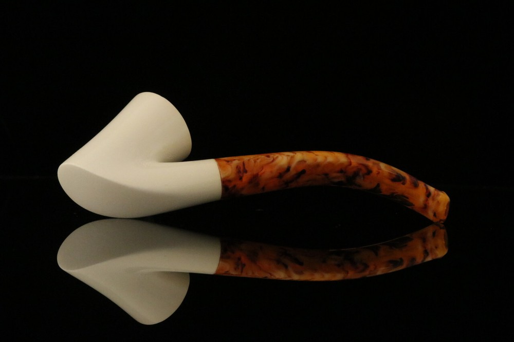 srv - Dublin Sitter Block Meerschaum Pipe with fitted case M2310