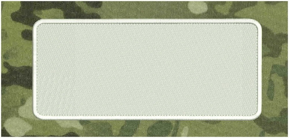 4x10 embroidery patch black hook on back  all white