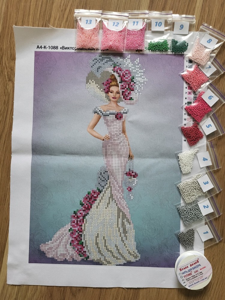 Bead Embroidery Kit Lady Beading Needlepoint Beads Stitching Queen