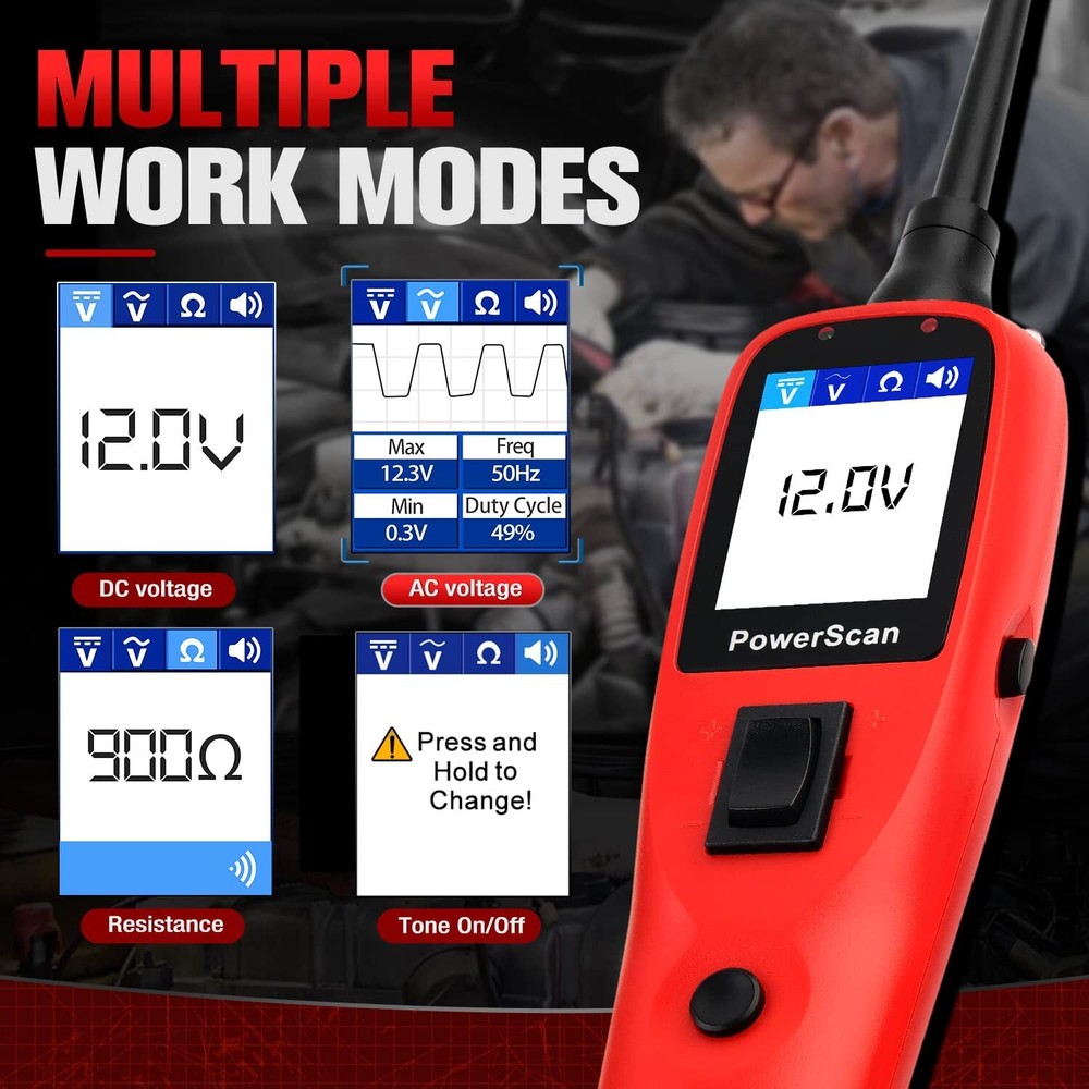 Autel PowerScan PS100 Electrical Automotive Circuit Tester Tool 12V/24V AVOmeter