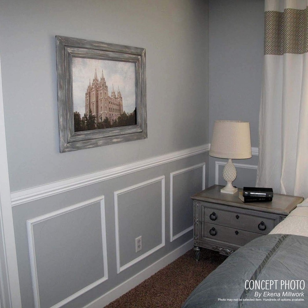 12x20 Ash Wainscot Panel Molded Classic Wall 1/2 Thick White