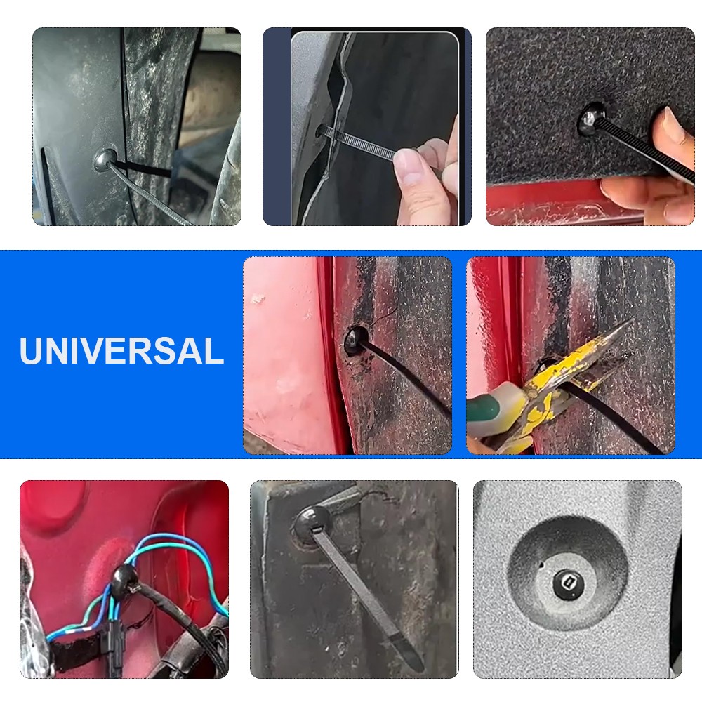 100PCS Reinforced through-bolt cable ties securing trunk fender mudguards Fixed