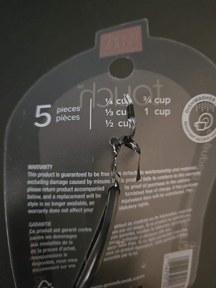 Good Cook Measuring Cups Set - 5 Pc Plastic Black Comfort Grip Handle