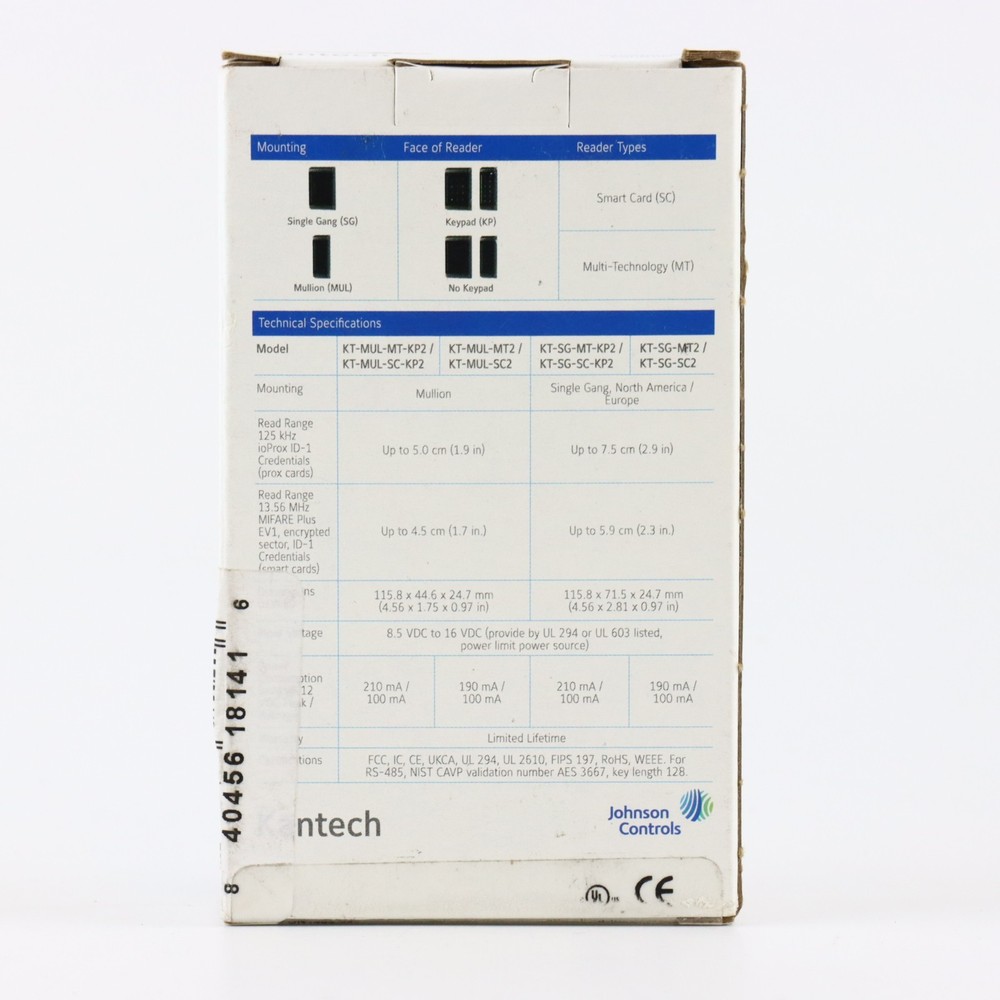 Kantech KT-SG-MT2 ioSmart G2 Multi-Technology Smart Card Reader - NEW