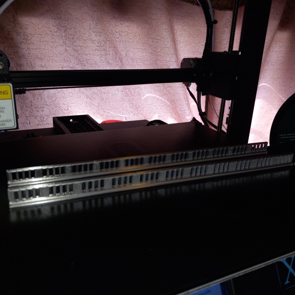 19" N scale Bridge or Road Railing pair 3D Printed