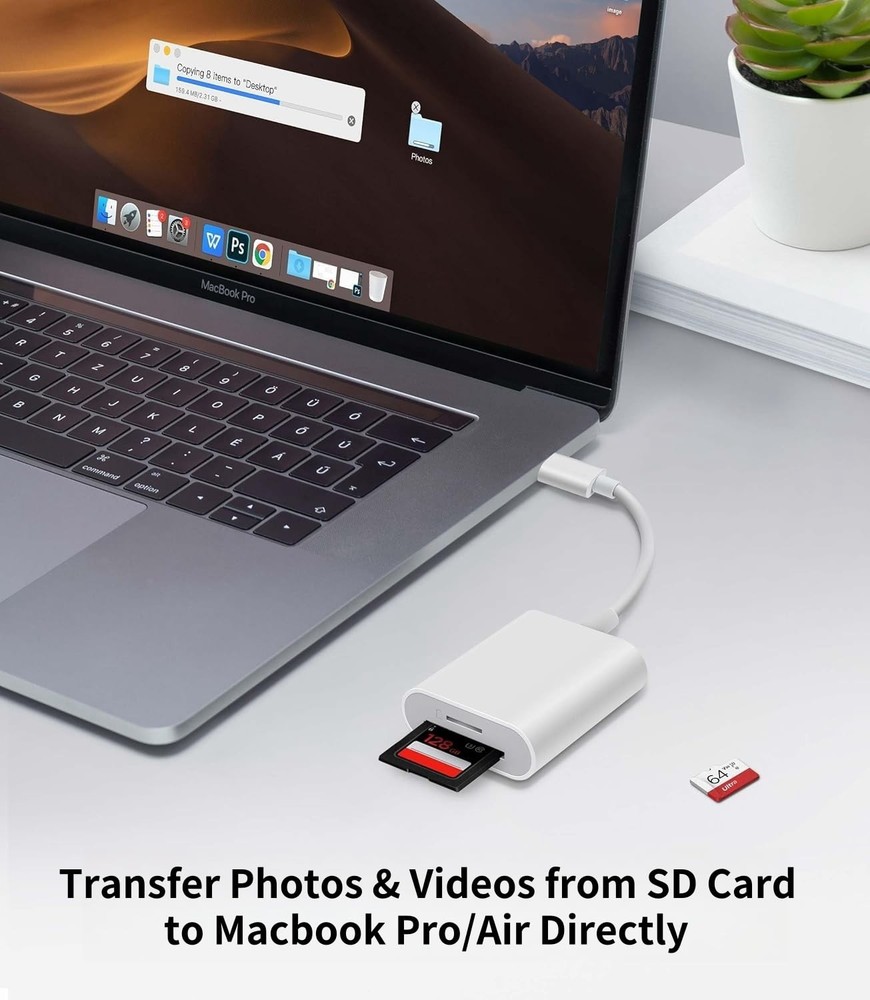 USB C SD Card Reader for iPhone 17/16/15 Series, USB-C to SD/Micro SD Memory ...